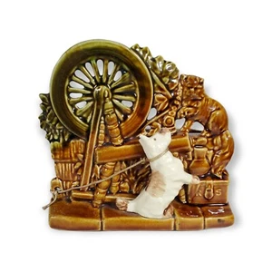 Maceta McCoy Scottie Dog & Kitty At Spinning Wheel de colección, ¡rara! - Imagen 1 de 11