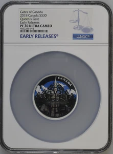 QUEEN'S GATE 2018 CANADA $30 SILVER COIN NGC PF 70 UC EARLY RELEASE - Picture 1 of 5