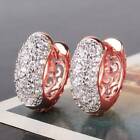 Women Rose Gold Plated Hoop Drop Earrings for Bridal Wedding Jewelry 1 Pair/set