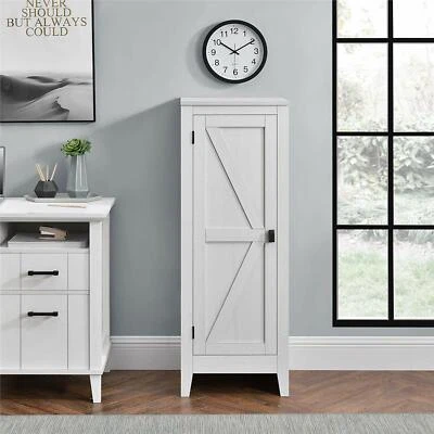 Armario de almacenamiento de despensa de madera marfil armario organizador armario acento Foto 1 de 4