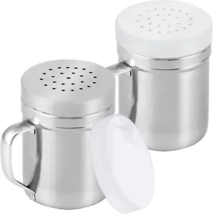 Metal Salt Pepper Cooking Dredge Shakers - with Handle - Seasonings Spice Shaker - Picture 1 of 12