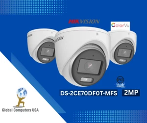 Camera 2MP ColorVu Turret DS-2CE70DF0T-MFS 2.8mm WDR IP67 W/Audio - Picture 1 of 4