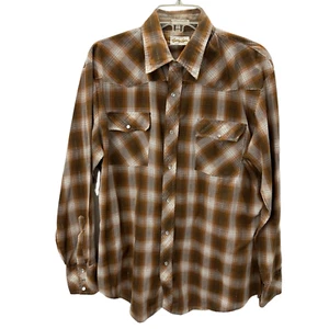 Country Squire Mens Western Snap Front Shirt Size Large 16-16.5 Plaid - Picture 1 of 13