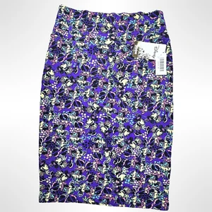 Falda LuLaRoe Disney Cassie Mediana Púrpura Mickey Mouse Lápiz Hasta la Rodilla Nueva con Etiquetas - Imagen 1 de 10