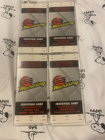 RARE Phoenix Mercury vs Charlotte Sting WNBA Inaugural Game Tickets X4 6/22/97! Cover