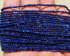 Fil Perles Facette Lapis Lazuli Pierre Naturelle Stone Beads Strand Afghanistan