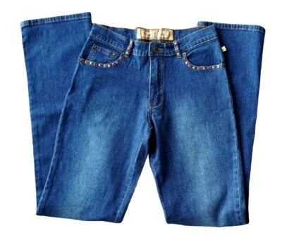 Pantalones de mezclilla vintage Desert Diva by Sherry Holt talla 5 elásticos con joyas deslumbrados Foto 1 de 4