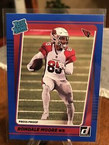2021 Donruss Rondale Moore Rated Rookie BLUE Press Proof #270 Cardinals