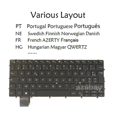 Teclado para laptop DELL XPS 13-9305 9370 9380, XPS 7390 0K2NCP preto com iluminação traseira - Imagem 1 de 4