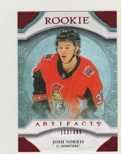 2020-21 Hockey  UD Rookie Artifacts ruby # 174 JOSH NORRIS 112/399 Senators - Picture 1 of 2