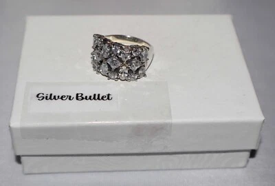 Silpada Sterling Silver "Cosmo" Cubic Zirconia Cocktail Ring R2385 Size 6 - Image 1 of 4