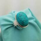 Faux Turquoise and Serling Silver Ring, Vintage, Unisex, Size 7.5