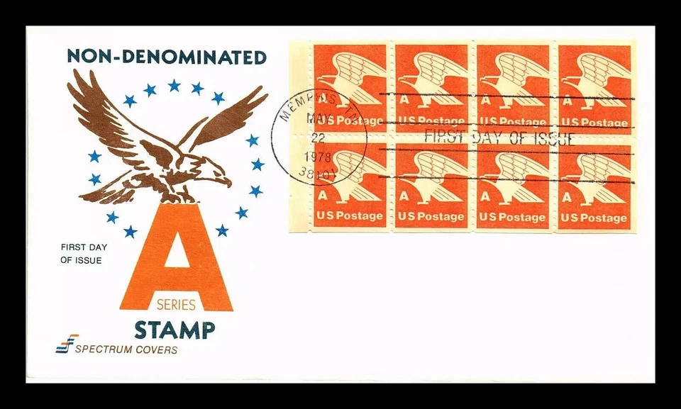 1736a The 'A' Rate 15c Stamp (BOOKLET PANE) (1978) USPS EAGLE FDC FROM SPECTRUM - Image 1 of 1