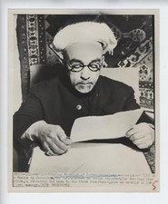 KING ABDULLAH I JORDAN 1951 PRESS PHOTO عبد الله الأول بن الحسين VINTAGE KILLED