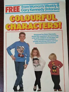 COLOURFUL CHARACTERS! Children's sweaters - Gary Kennedy Intarsia Pattern - Picture 1 of 1