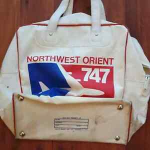 Vintage Costume Northwest Orient Airplane Stewardess Flight Attendant Bag