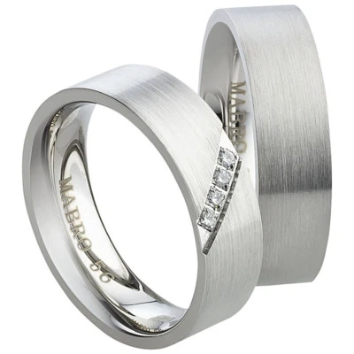 Ring Freundschaftsringe Partnerringe Verlobungsringe Edelstahl Silber mit Gravur - Bild 1 von 4