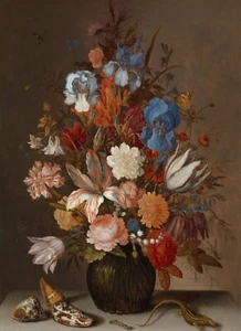 Balthasar van der Ast : "Still Life with Flowers" — Giclee Fine Art Print - Foto 1 di 7