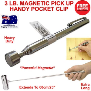 Telescopic Magnetic pick up picker tools magnet pen style pocket clip tool 3lb - Picture 1 of 9