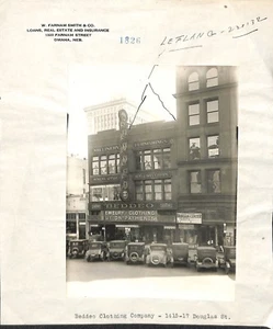 Omaha NE Beddeo Clothing Co. Professional 5 x 6.75" W. Farnam Smith Photograph - Picture 1 of 2