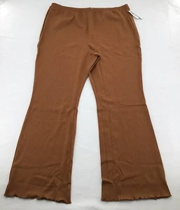 Pantalones de pierna recta Abound para mujer talla 1X caqui tostado Dale elásticos acanalados - Imagen 1 de 7