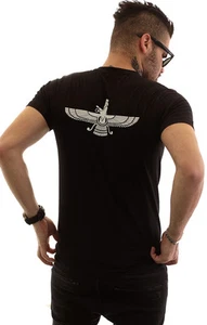 Camiseta para hombre Farvahar cuello en V Farohar persa zoroástrico Faravahar arte persia - Imagen 1 de 20