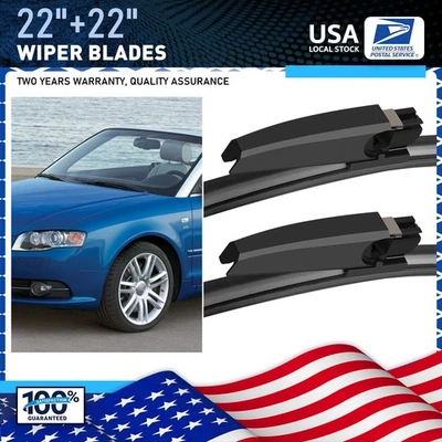 Nuevo juego de escobillas limpiaparabrisas negras premium de 22" y 22" para Mercedes-Benz CLK350 2006-2009 Foto 1 de 4