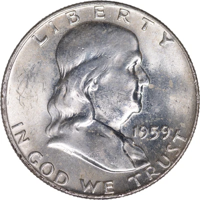 1959-D 50c Franklin Half Dollar ~ High AU - Image 1 of 2