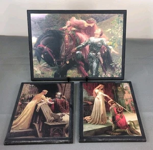 Lot of 3 Camelot Legends of King Arthur Hanging Plaque Wall Art Home Decor - Picture 1 of 5