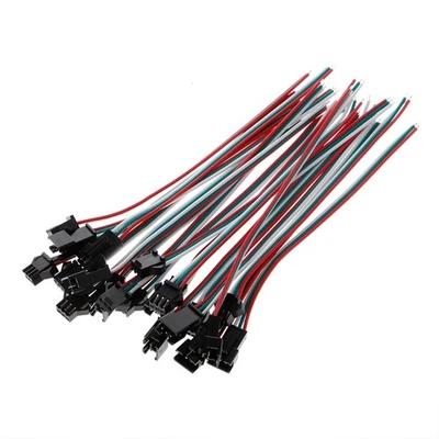 10 Pairs 3 Pin JST SM Male Female Plug Connector Cable For WS2812B WS2812 WS2811 - Image 1 of 4