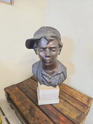 Giovanni de Martino Naples Italy Sculpture Bust Gilded Bronze, 19th Century - Image 1 of 4