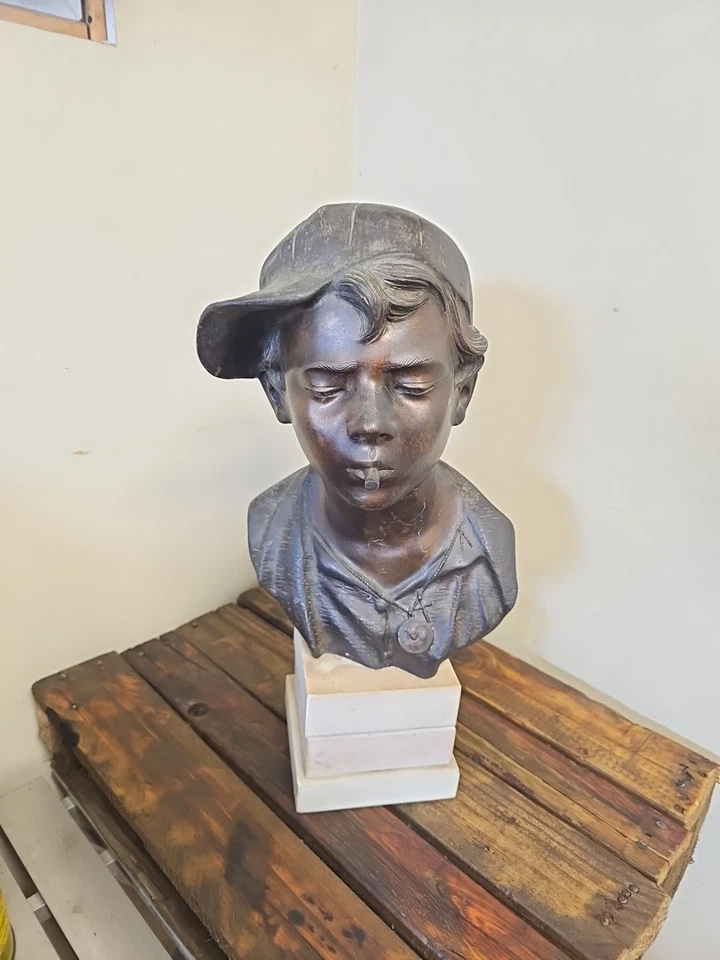 Giovanni de Martino Naples Italy Sculpture Bust Gilded Bronze, 19th Century - Image 1 of 4