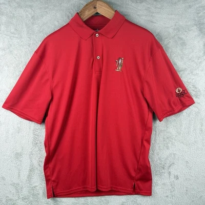 Outer Banks Wizard Golf Course Polo Shirt Mens L Red Myrtle Beach Performance - Image 1 of 4