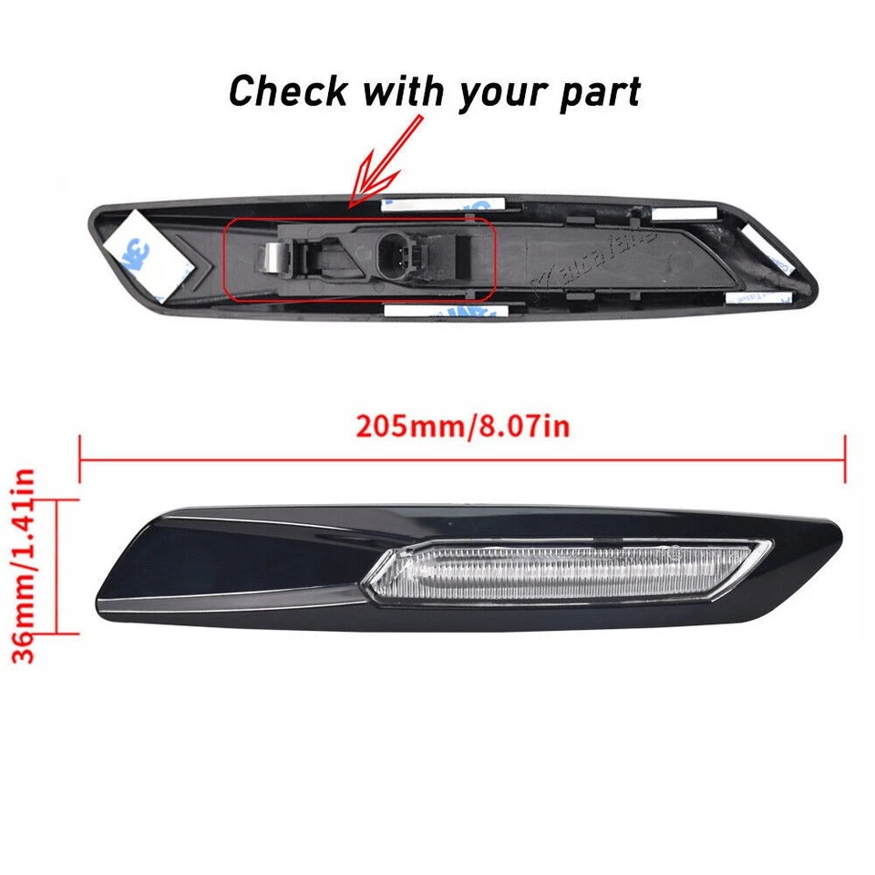 Clear Len For BMW 5 E60/E61 528i 530i 535i  LED Sequential Side Marker Light - Imagem 1 de 1