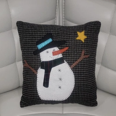 Almohada de Navidad Pata de Gallo con Fieltro Muñeco de Nieve Decoración 12" x 13" Foto 1 de 2