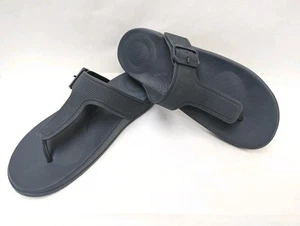Fitflop Iqushion Adjustable Buckle Toe Post Sandals UK 7 Navy Blue Used Once VGC - Picture 1 of 6