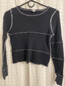 Top bambino abituale 14 nero manica lunga spigoloso gotico streetwear scuola autunno - Foto 1 di 3
