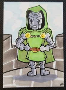 fantastic four DOCTOR DOOM sketch card art OHLENDORF un-topps SADLITTLES marvel - Picture 1 of 6