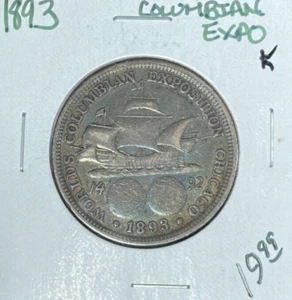 1893 MEDIO DÓLAR DE PLATA CONMEMORATIVO EXPO ~BONITA MONEDA~ REF#K - Imagen 1 de 2
