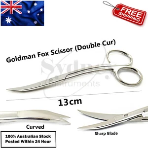 Goldman Fox Scissor Tissue Cutting Suture Double Curved 13cm Stainless Steel - Picture 1 of 4