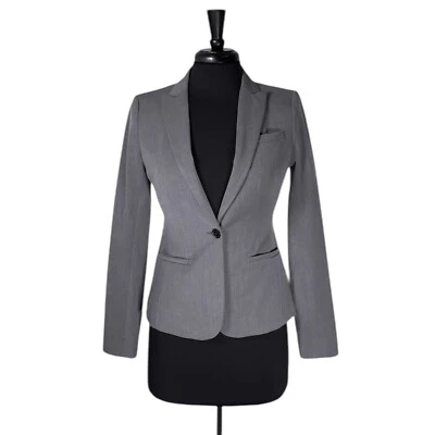 Blazer Banana Republic Mujer Gris Elastizado Clásico Oficina Negocios Traje Chaqueta 0 Foto 1 de 4