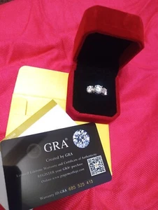 Engagement RING beautiful 4 carats Lab grown diamond Silver 925 size 6 US - Picture 1 of 3