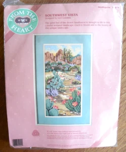 NUEVO 1990 Dimensions From the Heart Needlepoint Kit "Southwest Vista" talla 8x16 - Imagen 1 de 3