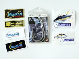 Mustad Z-Steel 7691Z 11/0 Southern Tuna Big Game hook 2 Mustad Patches & Sticker - Picture 1 of 6