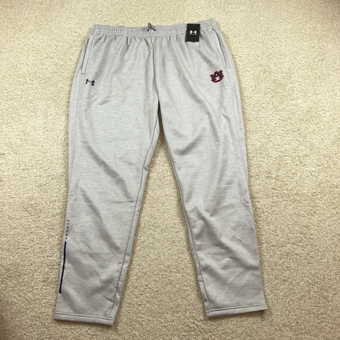 Under Armour Auburn Tigers Mens 2XL Tall Storm Fleece Joggers Pants Gray Defect Cover