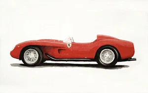 "1958 Ferrari Testarossa" 12"X16" Signed, Numbered Giclee Print By Richard Lewis - Picture 1 of 1