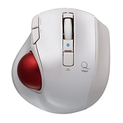 Nakabayashi Digio 2 Q Small Trackball Bluetooth Mouse Quiet 5 Button White 48378 - Image 1 of 4