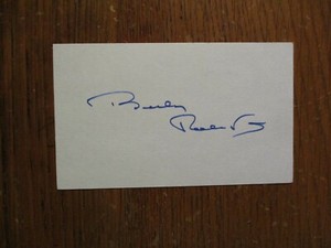 BEVERLY  ROBERTS(Died in 2009)("Two  Against  The World")Signed 3 x 5 Index Card