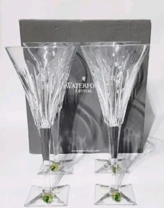 Lot of 4 Waterford Crystal "Clarion" 7oz Water Goblets Square Foot NEW - Foto 1 di 9