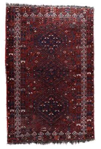 Handmade Antique Persian Kham-seh Rug 4.3' x 6.6' 1920s - 1C1085 - Picture 1 of 9